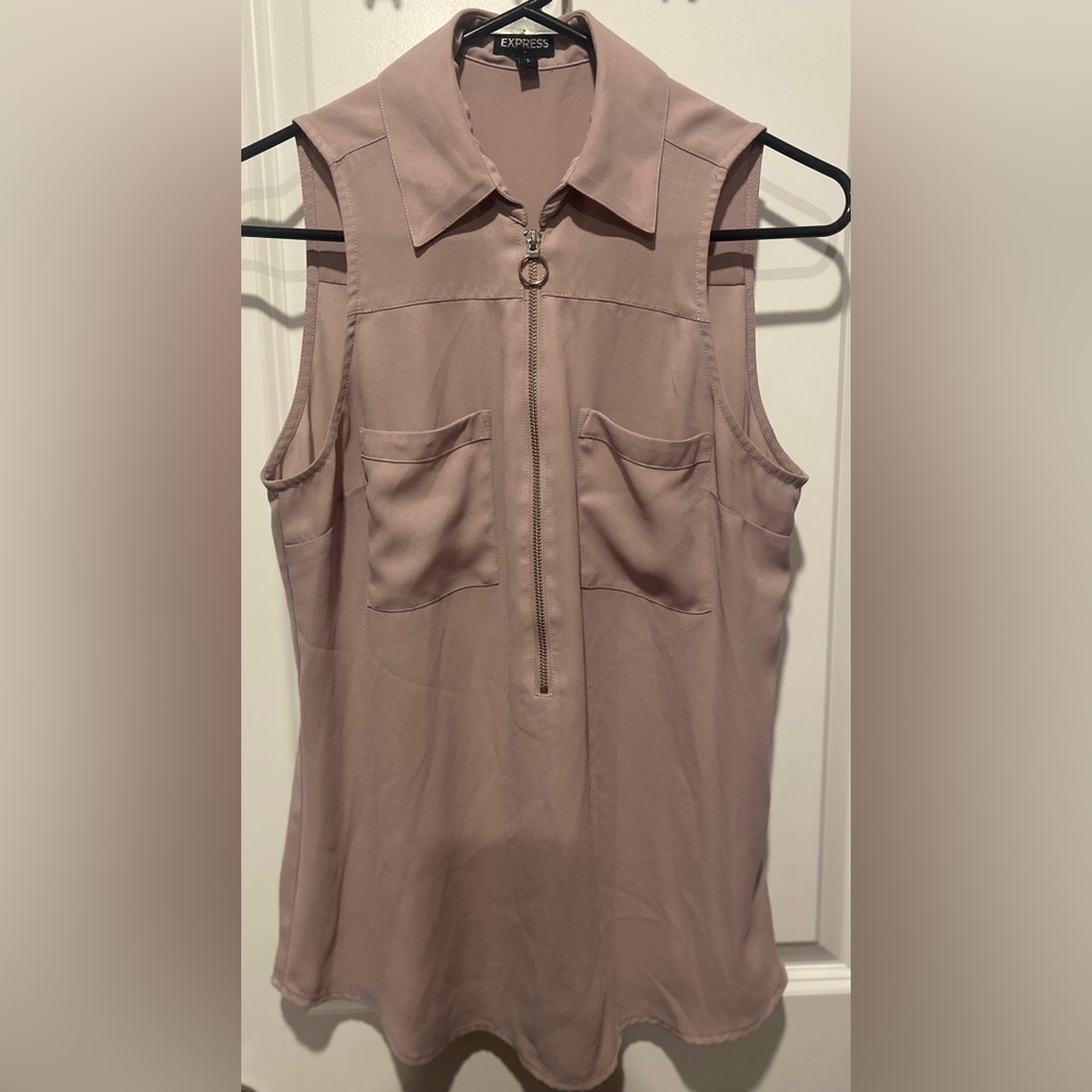 Express Nude Sleeveless Blouse